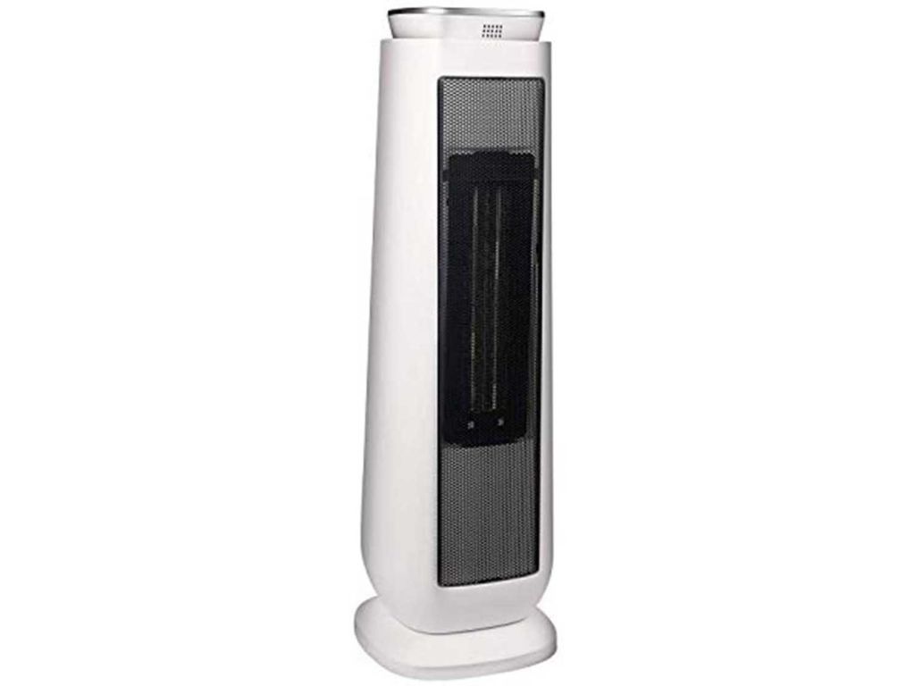 PELONIS PHTPU1501 Ceramic Tower 1500W Indoor Space Heater with Oscillation, Remote Control, Programmable Thermostat & 8H Timer, ECO Mode, Tip-Over Switch & Overheating Protection. White