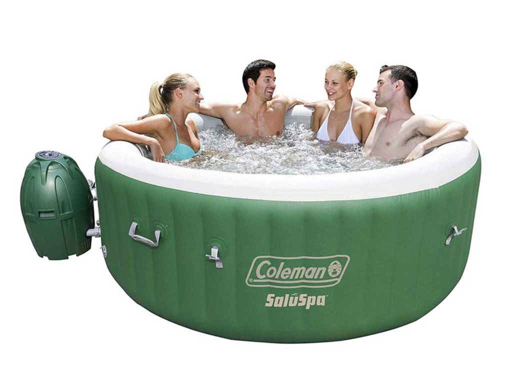 Coleman SaluSpa Inflatable Hot Tub Spa, Green & White