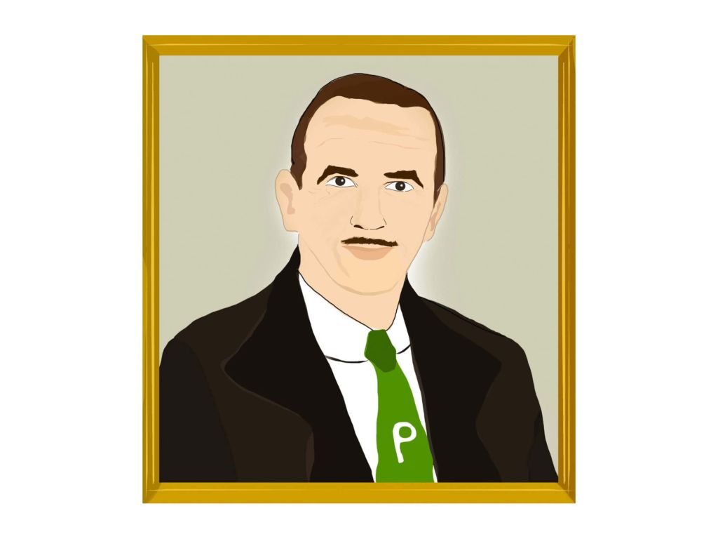 Illustrated image of Publix founder George Jenkins.