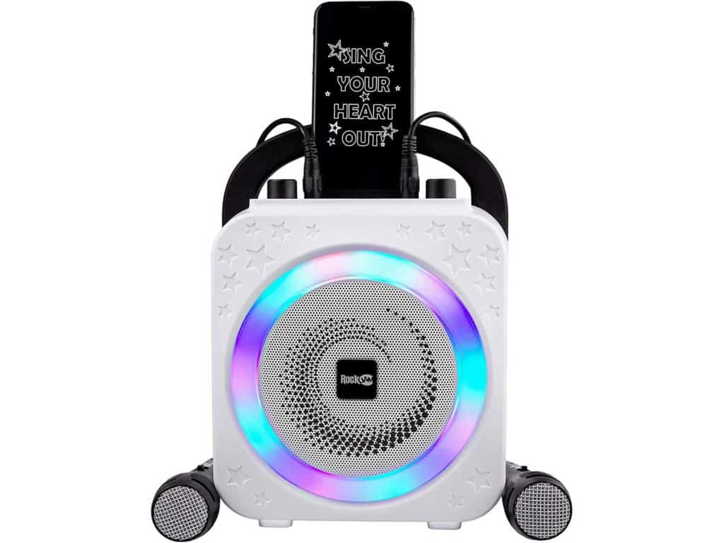 RockJam Party Karaoke Machine With Bluetooth, 10Watt Speaker & Two Microphones, Black (RJPS150-BK)