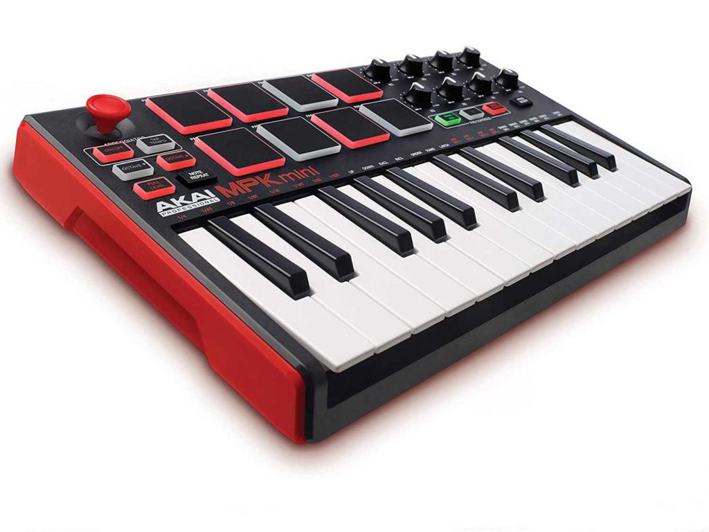 Akai Professional MPK Mini MKII – 25 Key USB MIDI Keyboard Controller With 8 Drum Pads, 8 Assignable Q-Link Knobs and Pro Software Suite Included