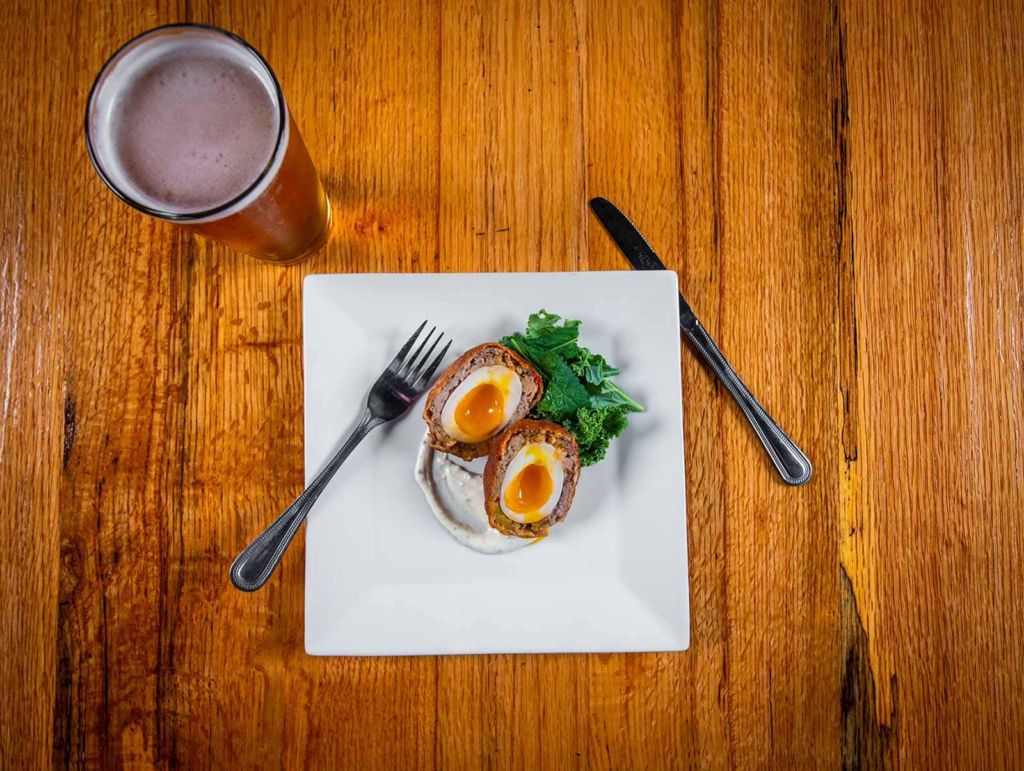 scotch eggs and a beer
