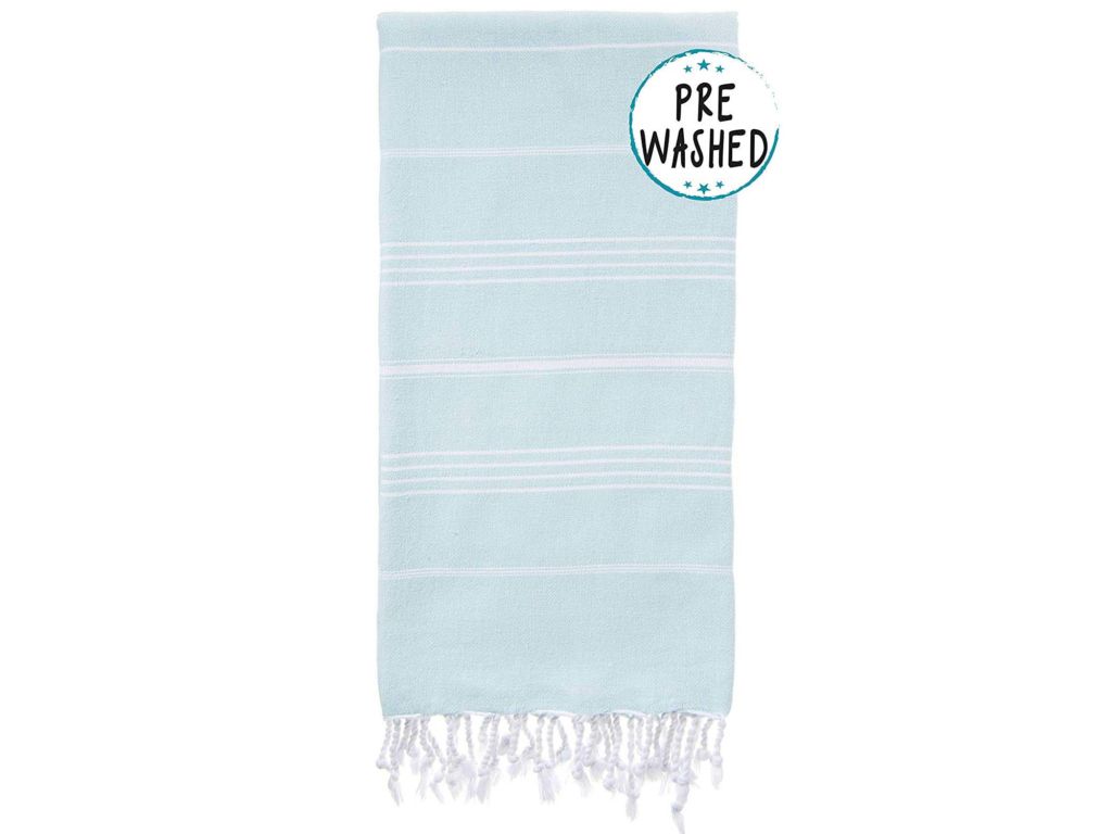 Light blue turkish beach towel