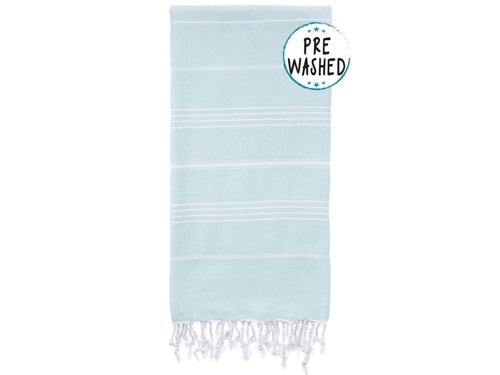 Light blue turkish beach towel