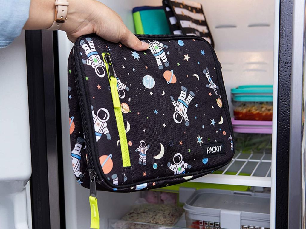 Fun looking lunchbox in the refrigerator