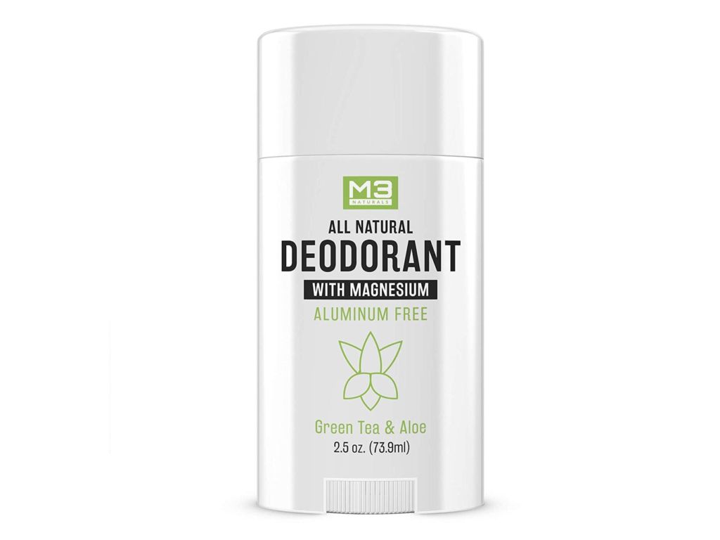 M3 Naturals Natural Deodorant with Magnesium, Green Tea and Aloe - Long-Lasting, Non-Toxic, Free of Aluminum, Baking Soda, Parabens, Sulfates and Gluten – For Men and Women - Vegan, Organic 2.5 oz