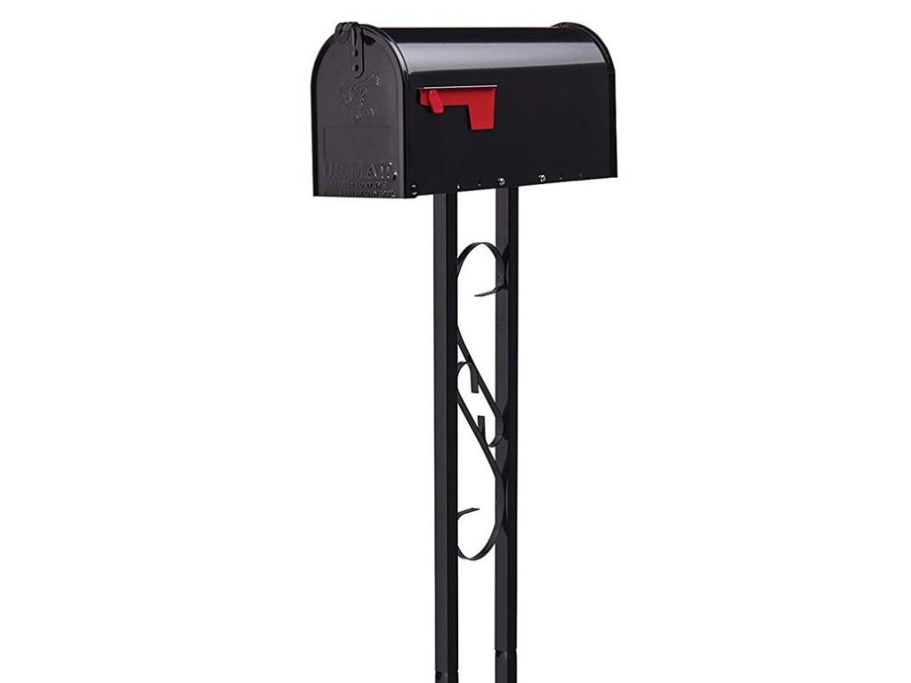 Gibraltar Mailboxes Decorative Medium Capacity Galvanized Steel Black, Mailbox & Post Combo, T11KIT0B by Gibraltar Mailboxes