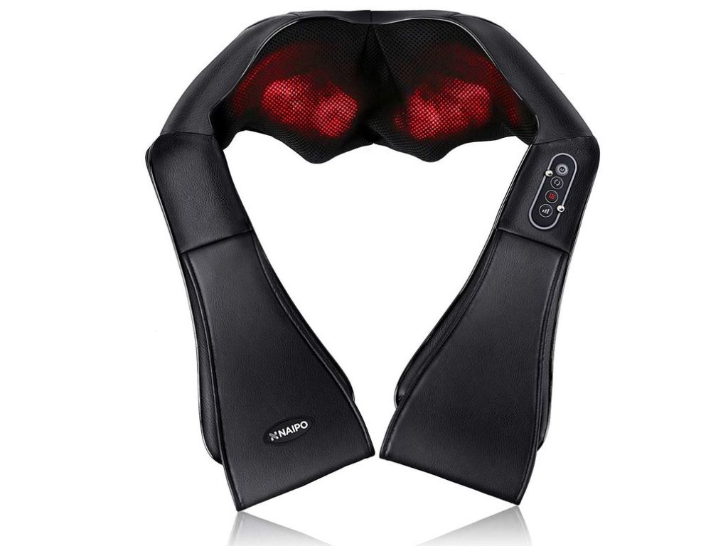 Naipo Shiatsu Back and Neck Massager with Heat Deep Kneading Massage