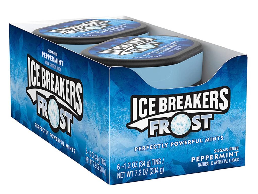 ICE BREAKERS FROST Peppermint Flavored Sugar Free Breath Mints, Bulk Mint Candy, 1.2 oz Tins (6 Count) Visit the Ice Breakers Mints Store