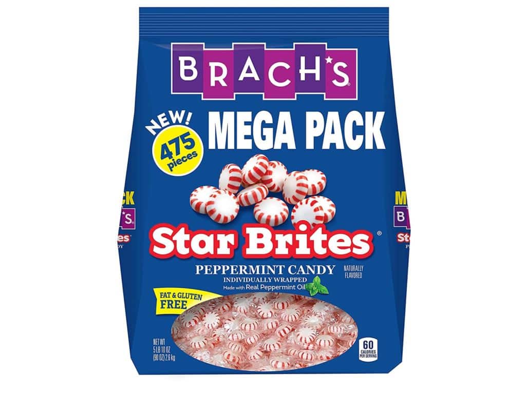 Brach's Star Brites Peppermint Starlight Mints Hard Candy, 5.6 lbs Bulk Candy Bag Individually Wrapped Bulk Holiday Candy