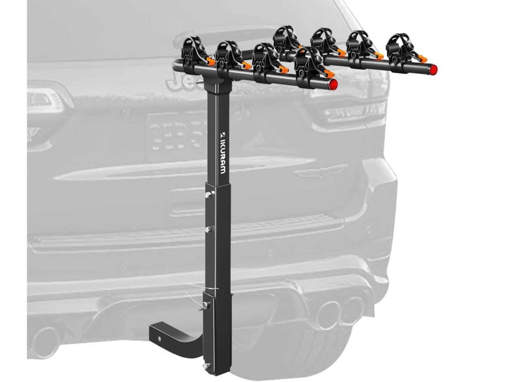 IKURAM 4 Bike Rack Bicycle Carrier Racks Hitch Mount Double Foldable Rack for Cars, Trucks, SUV's and minivans with a 2" Hitch Receiver