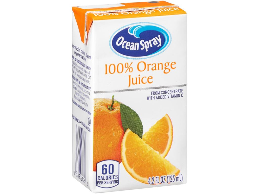 Ocean Spray 100% Orange Juice, 4.2 Ounce Juice Box (Pack of 40)