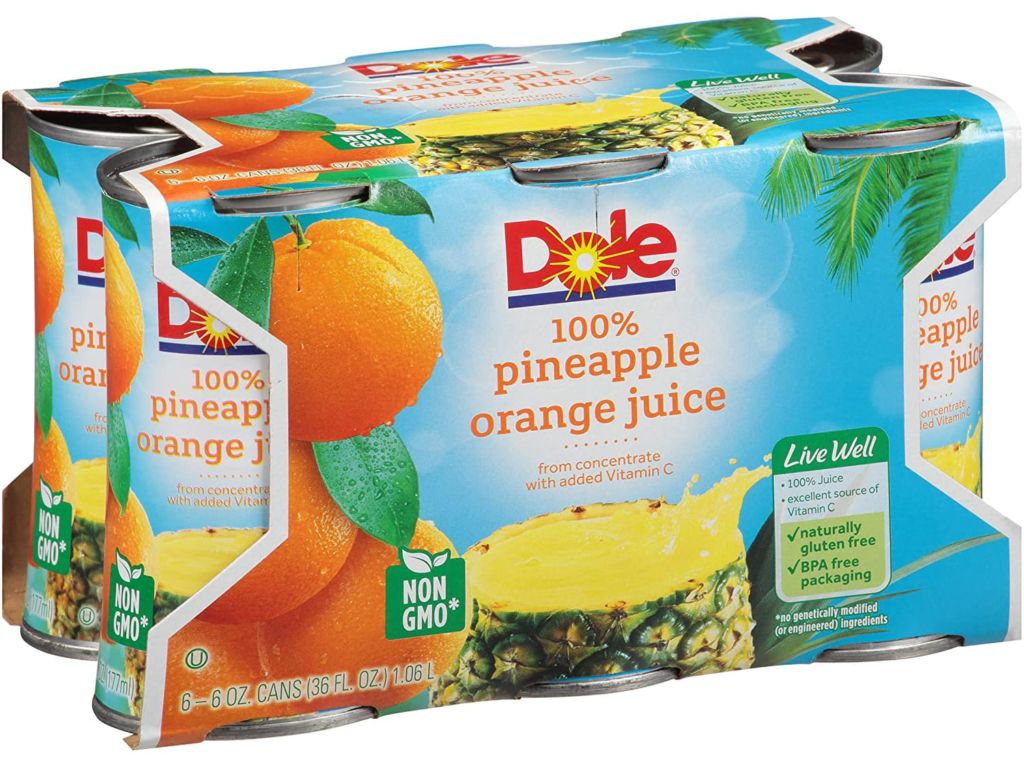 Dole Juice, Pineapple Orange, 6 Ounce (Pack of 48)