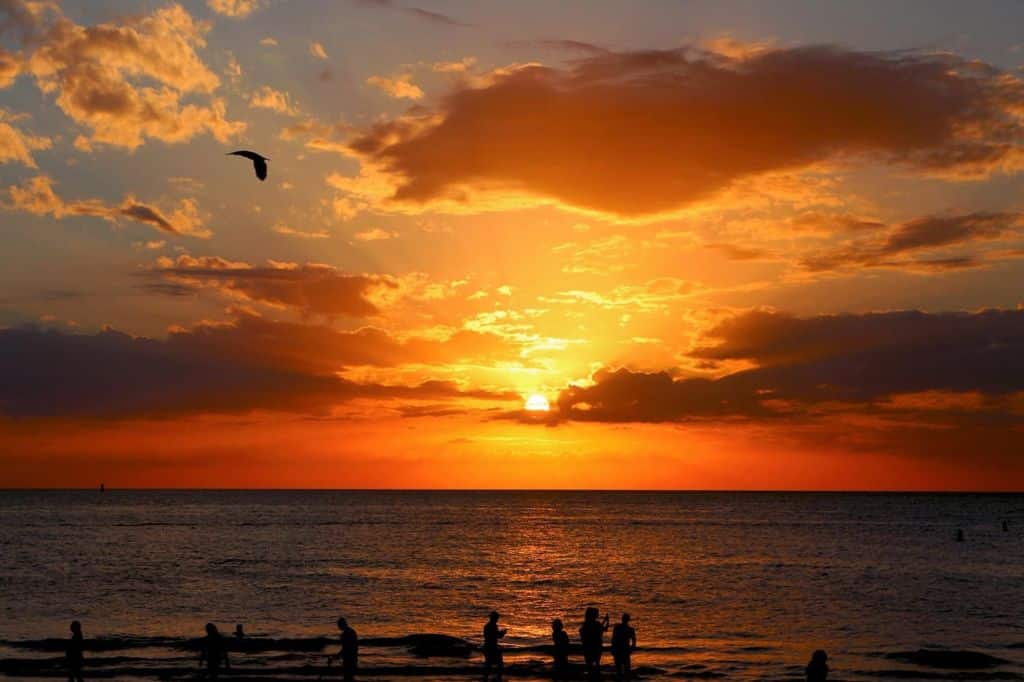 sunset on the beach