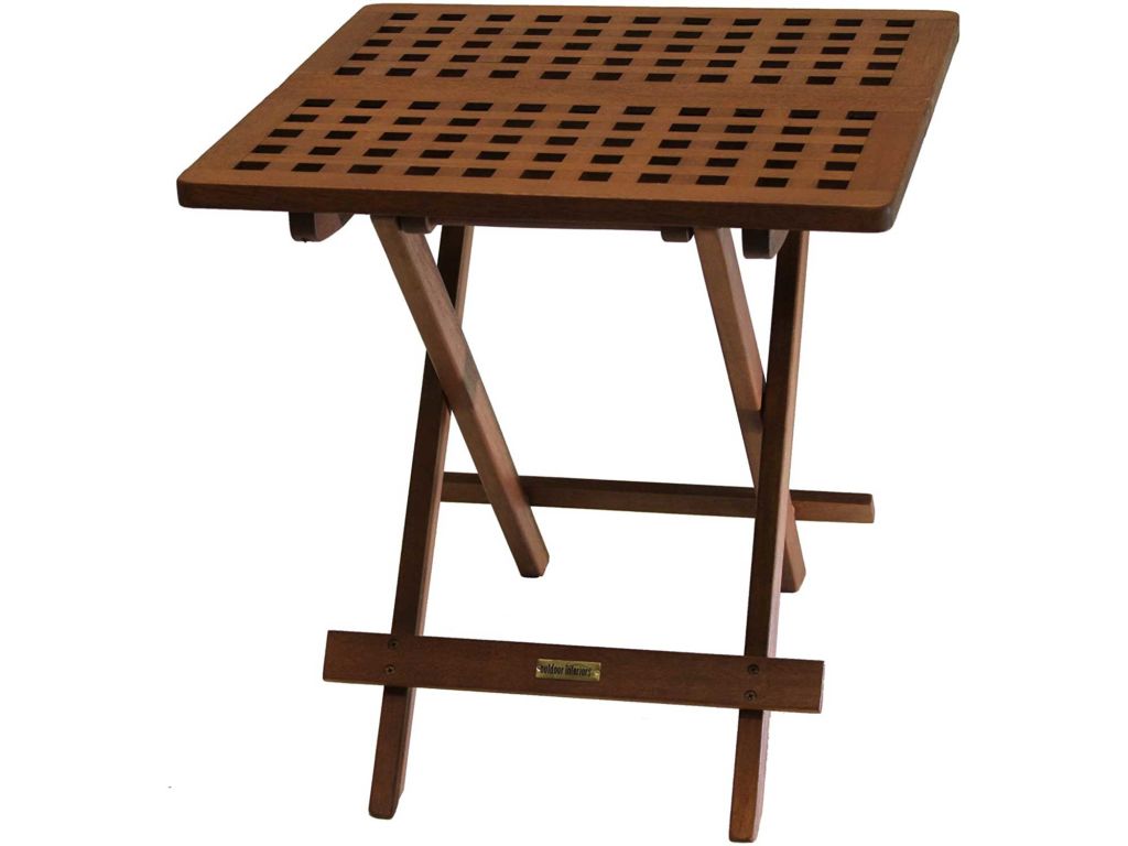 Outdoor Interiors Eucalyptus Folding Side Table