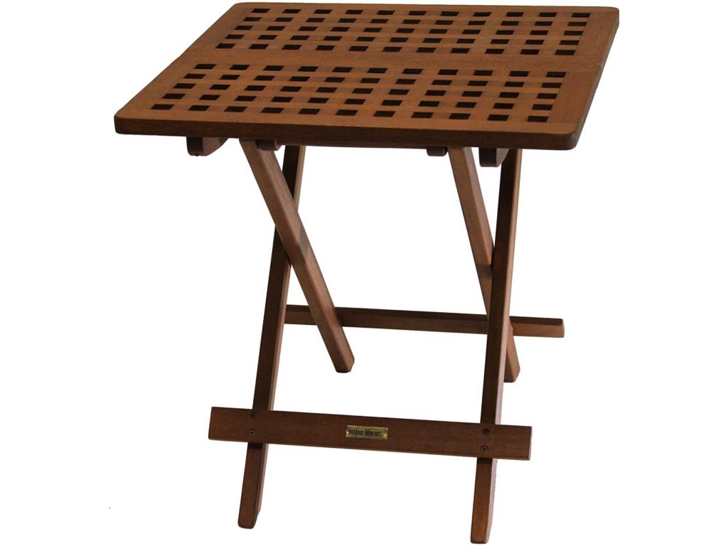 Outdoor Interiors Eucalyptus Folding Side Table