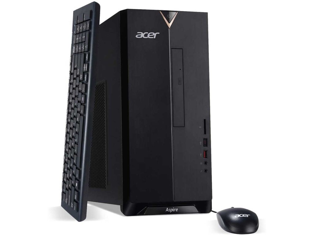 Acer Aspire TC-885-UA92 Desktop, 9th Gen Intel Core i5-9400, 12GB DDR4, 512GB SSD, 8X DVD, 802.11AC Wifi, USB 3.1 Type C, Windows 10 Home, Black