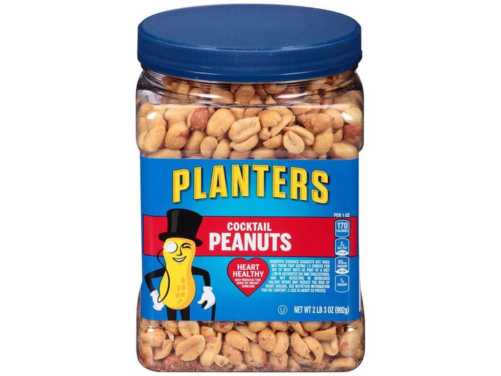 Planters Salted Cocktail Peanuts, 35 ounce Resealable Jar - Heart Healthy Salted Peanuts - A Good Source of Essential Nutrients - Made with Simple Ingredients - Kosher