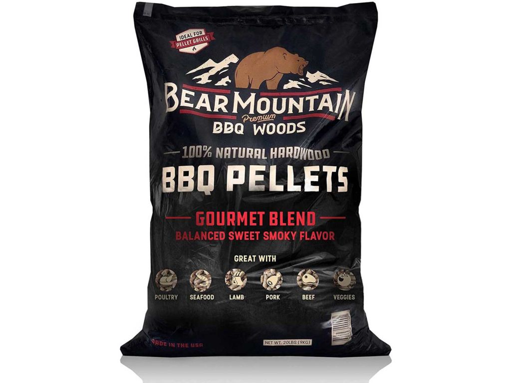 Bear Mountain BBQ 100% All-Natural Hardwood Pellets - Gourmet Blend (20 lb. Bag) Perfect for Pellet Smokers, or Any Outdoor Grill | Rich, Smoky Wood-Fired Flavor