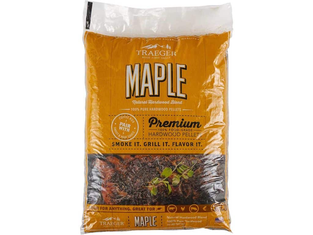 Traeger Grills PEL308 Maple 100% All-Natural Hardwood Pellets Grill, Smoke, Bake, Roast, Braise and BBQ, 20 lb. Bag