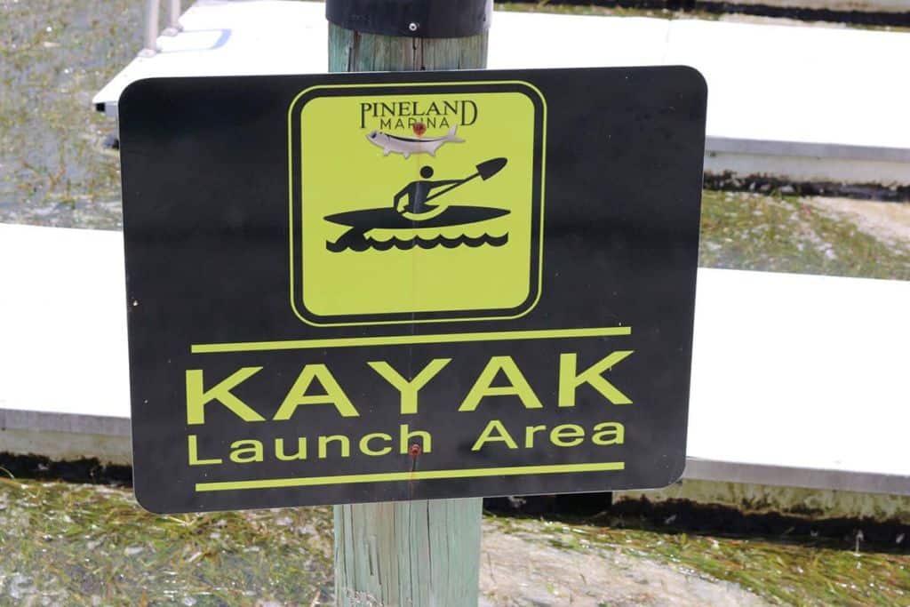 kayak launch area sign