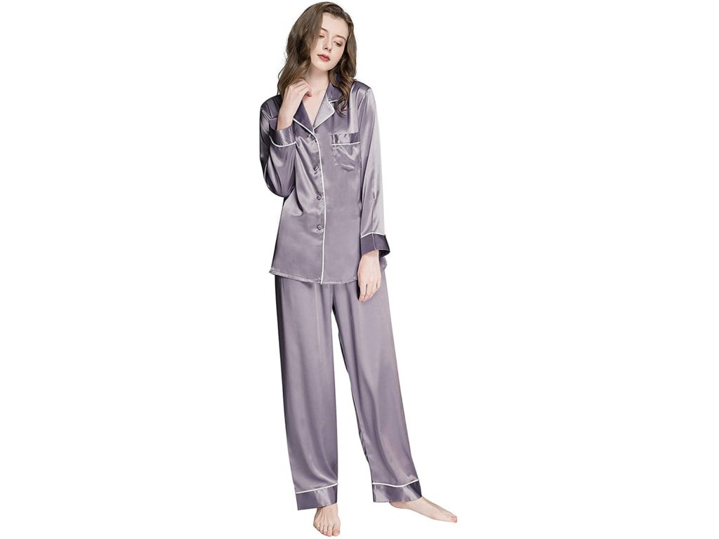 Lonxu Women’s Silk Satin Pajamas Set