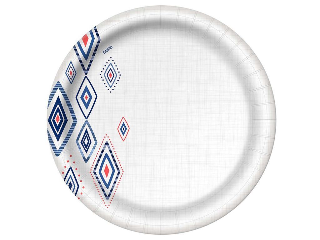 Dixie Everyday Paper Plates,10 1/16" Plate, Amazon Exclusive Design, Dinner Size Printed Disposable Plates, (5 Pack of 44 Plates), 220 Count