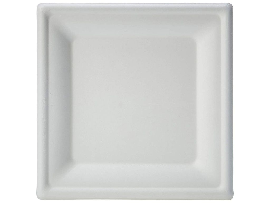 AmazonBasics Compostable Square Plates, 8-Inches, Pack of 500