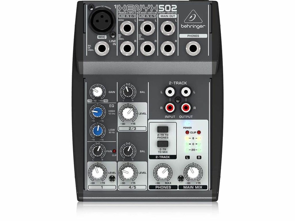 Behringer Xenyx 502 Premium 5-Input 2-Bus Mixer with XENYX Mic Preamp and British EQ