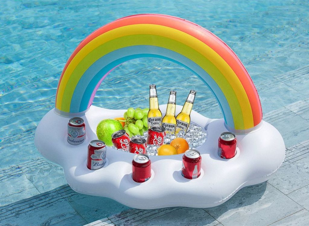 Inflatable Rainbow Cloud Drink Holder