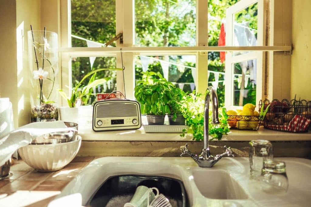 Radio in a kitchen