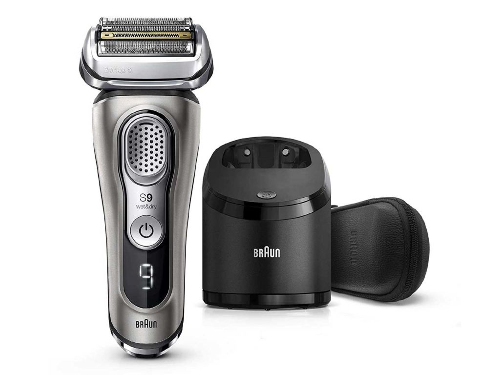 Braun Electric Razor for Men, Series 9 9385cc, Electric Shaver, Pop-Up Precision Trimmer, Rechargeable, Cordless Foil Shaver, Clean & Charge Station and Leather Travel Case, Graphite