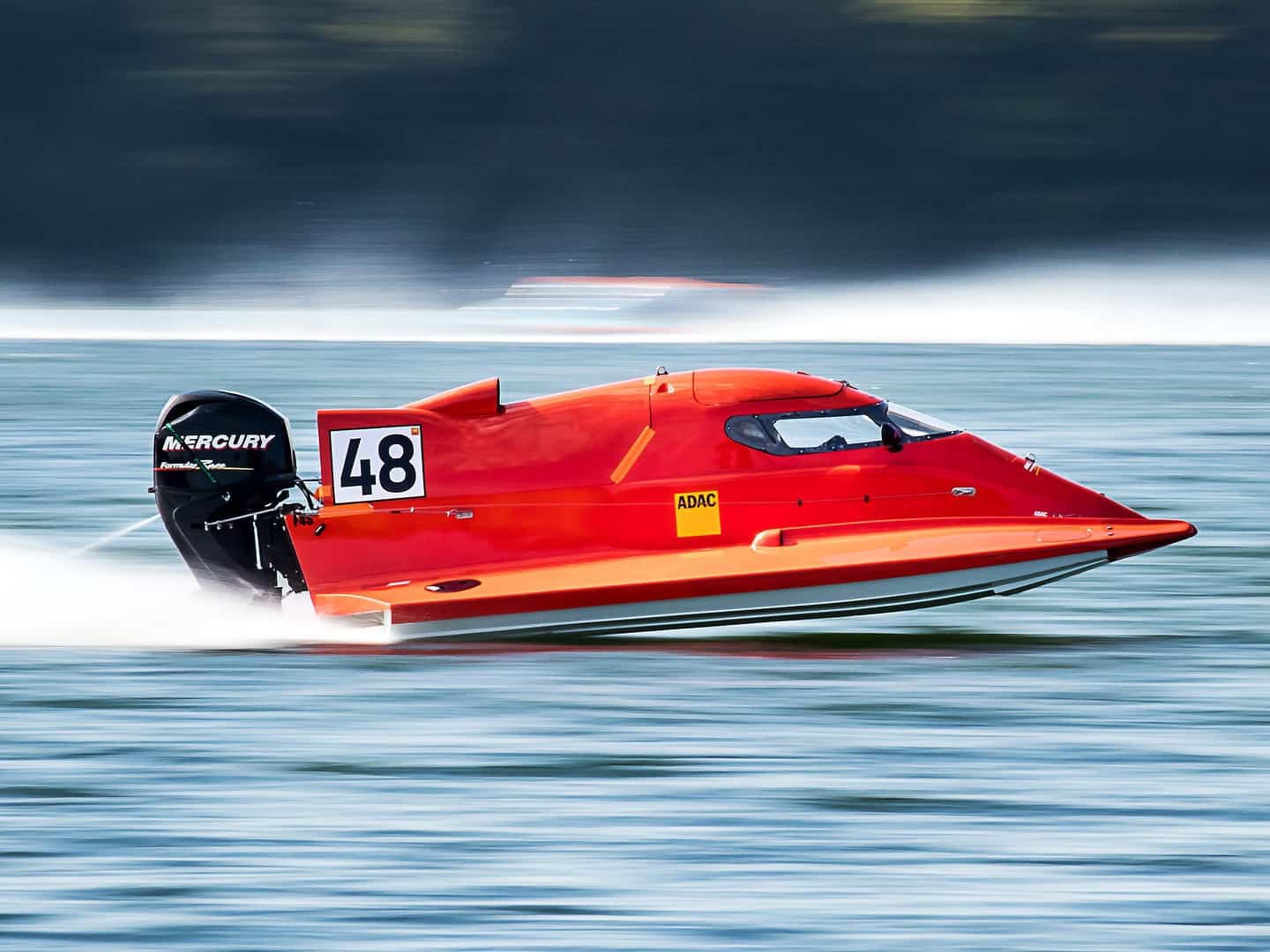 red speed boat