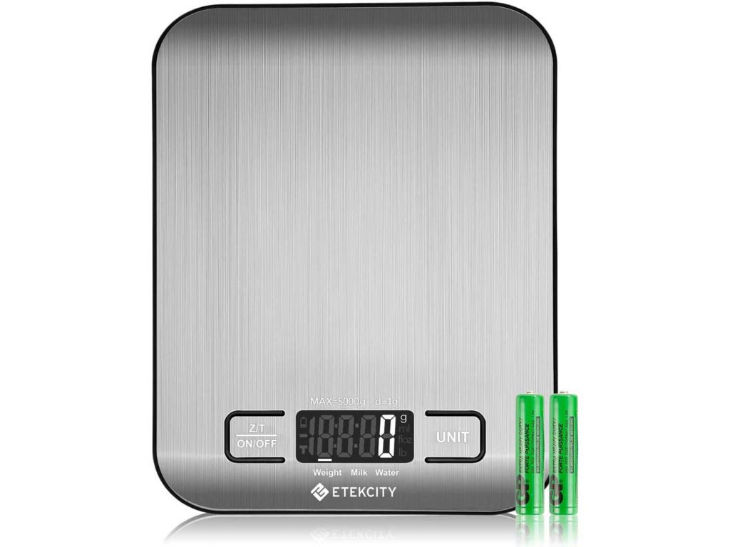 Etekcity Food Scale, Digital Kitchen Weight Grams and Ounces for Baking and Cooking, Small/Backlit Display, 304 Stainless Steel