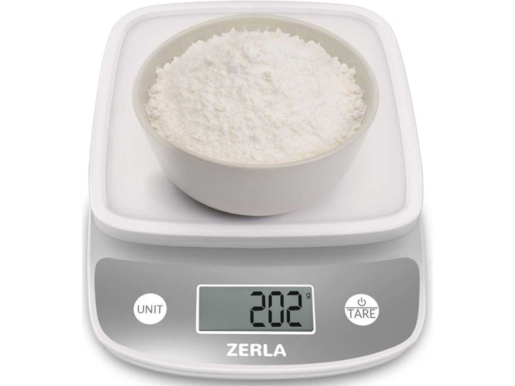 Digital Kitchen Scale by ZERLA , Multifunction Food Scale with Range from 0.04oz to 11lbs, White