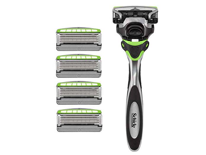 Schick Hydro Skin Comfort Sensitive 5 Blade Razor for Men, 1 Handle and 5 Refills