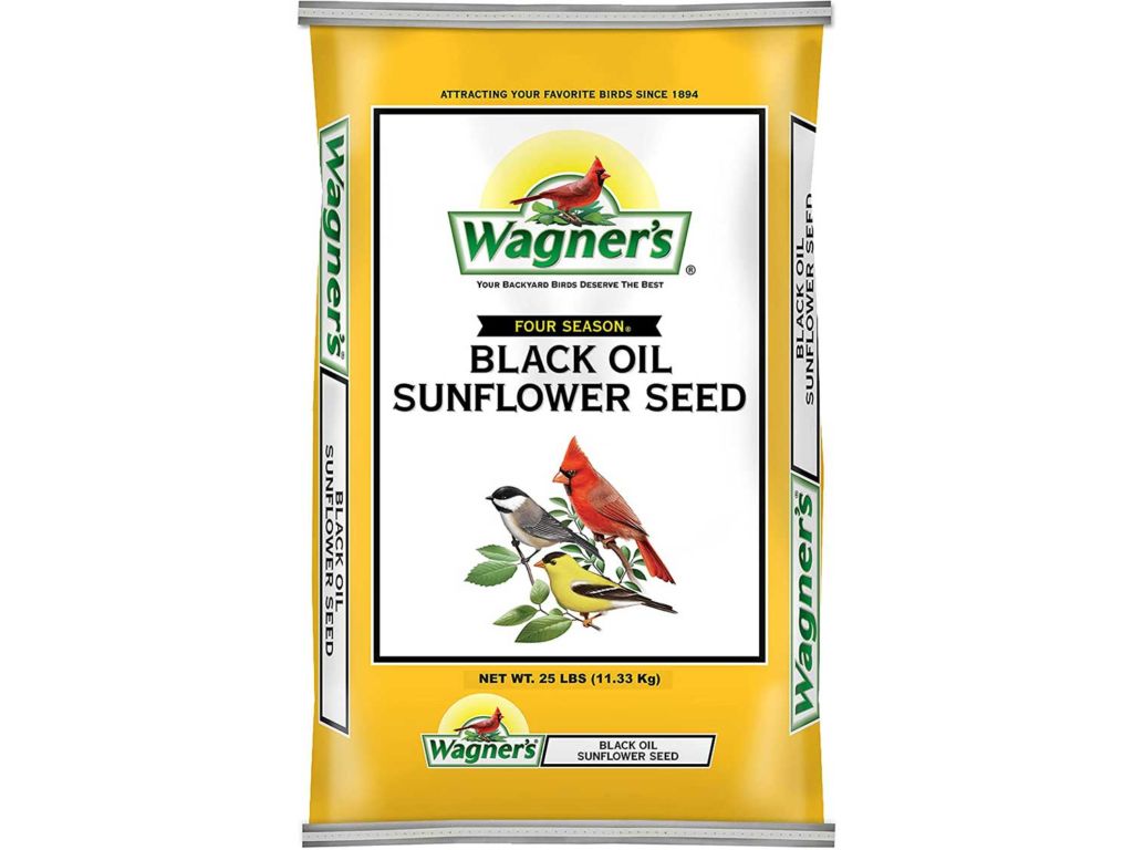 Wagner's 76027 Black Oil Sunflower Seed Wild Bird Food, 25-Pound Bag