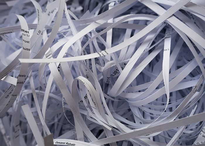 Paper shredded in pile.
