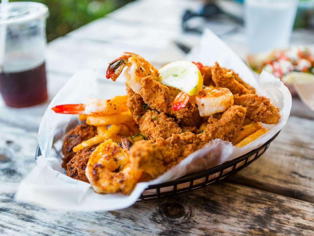 basket of fried shrimp