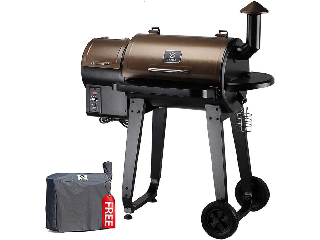 Z GRILLS ZPG-450A 2020 Upgrade Wood Pellet Grill & Smoker 6 in 1 BBQ Grill Auto Temperature Control, 450 sq in, Bronze