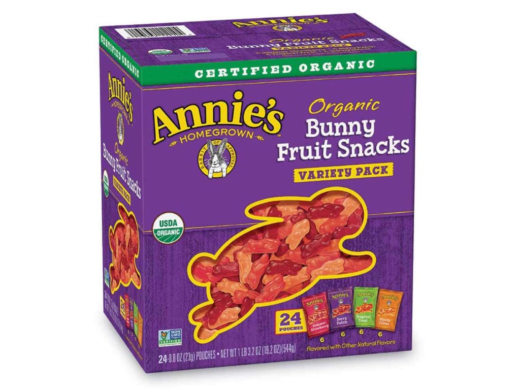 Annie's Organic Bunny Fruit Snacks, Variety Pack, Gluten Free, Vegan, 24 ct