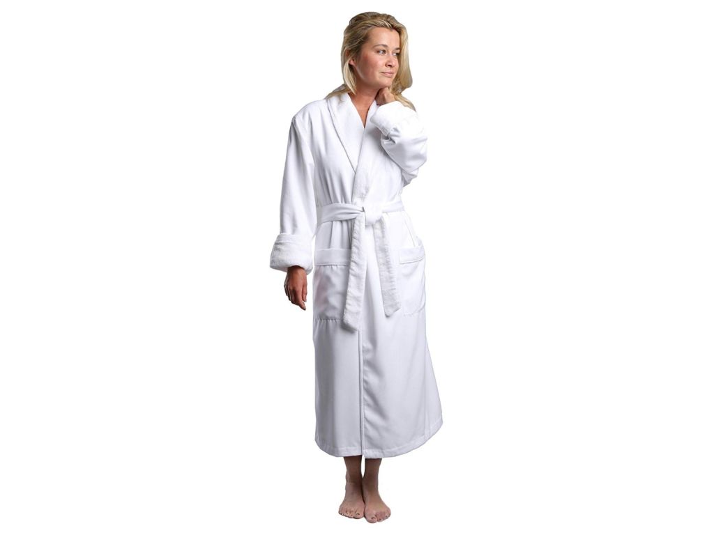 woman wearing white robe