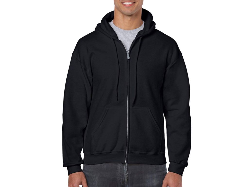 man wearing black zip up hooded sweatshirt