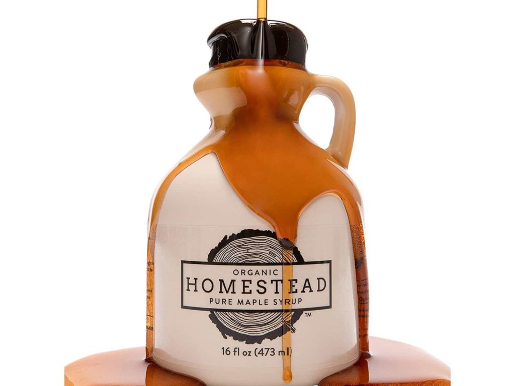 Homestead Organic Maple Syrup, Real and Pure USDA Organic Grade A Dark Maple Syrup, Homemade in Wisconsin, 16-Ounce Jug