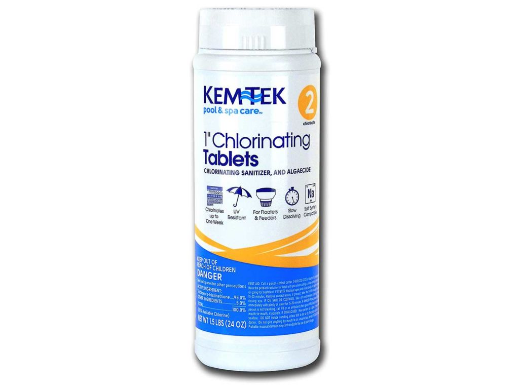 Kem-Tek 2815-6 Chlorinating Tablets 1-Inch Pool and Spa Chemicals, 1.5-Pound