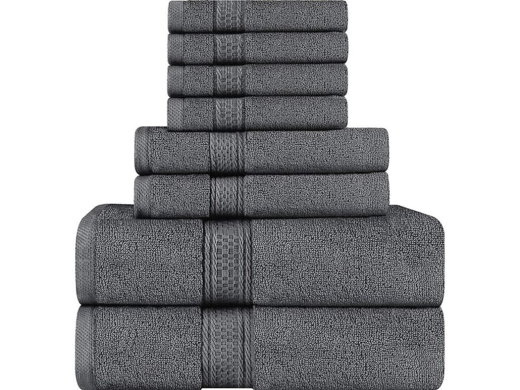 Utopia Towels Towel Set, 2 Bath Towels, 2 Hand Towels, and 4 Washcloths, 600 GSM Ring Spun Cotton Highly Absorbent Towels for Bathroom, Shower Towel, (Pack of 8)