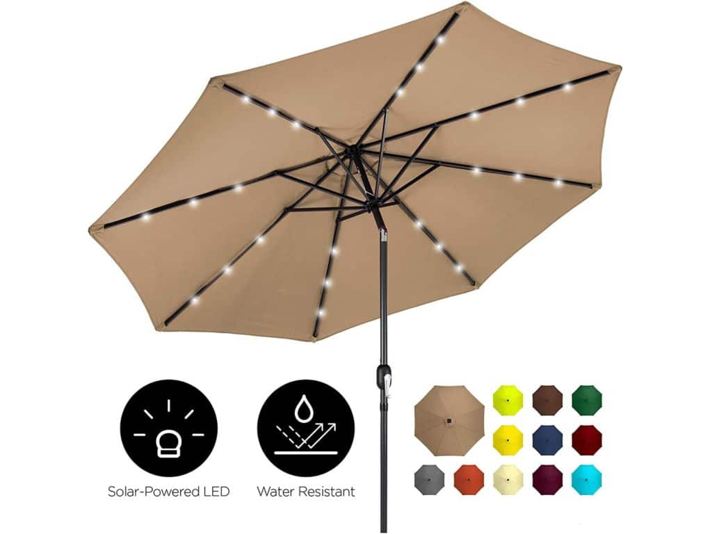 Best Choice Products 10’ Solar LED Lighted Patio Umbrella