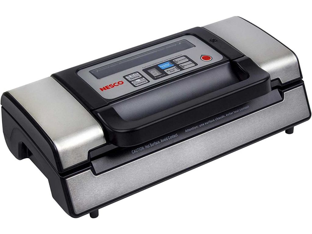 NESCO VS-12, Deluxe Vacuum Sealer with Bag Starter Kit and Viewing Lid, Compact Design, Silver