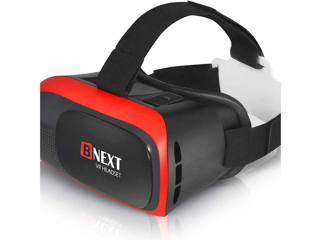 BNEXT VR Headset Compatible with iPhone & Android Phone - Universal Virtual Reality Goggles - Play Your Best Mobile Games 360 Movies with Soft & Comfortable New 3D VR Glasses | Red | w/Eye Protection