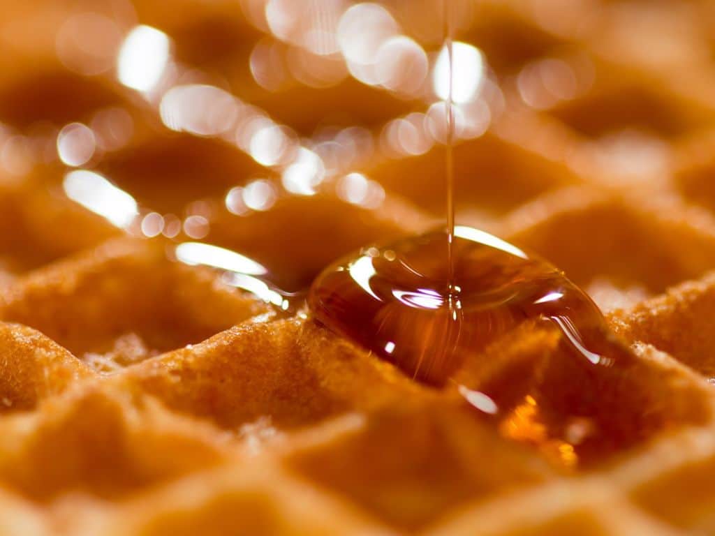 Closeup of a waffle